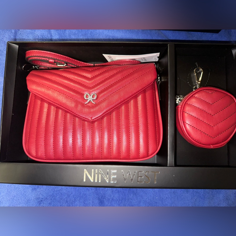 Nine West Vibrant Red Crossbody Bag Set